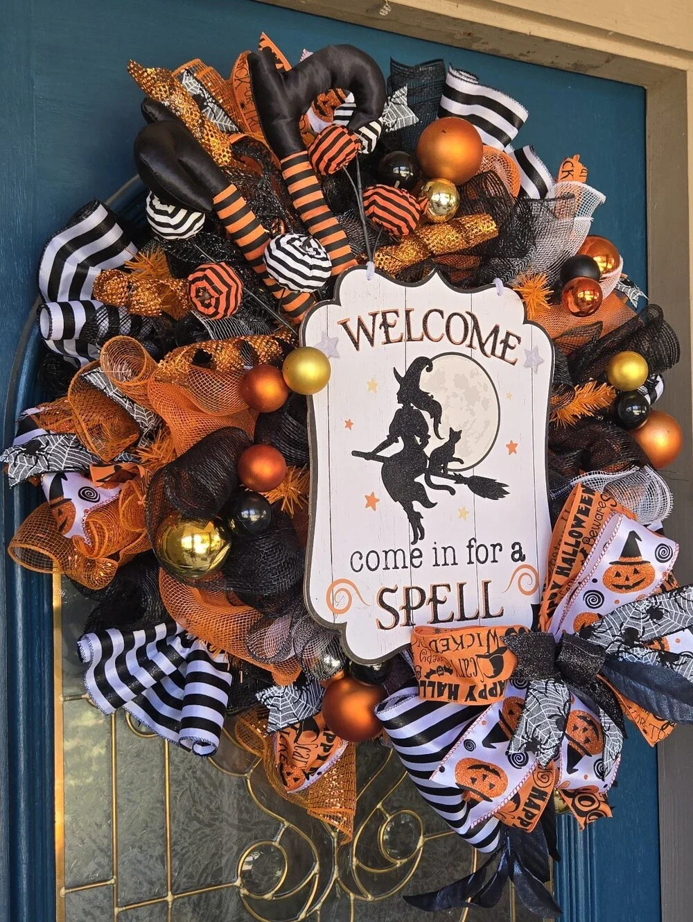 Welcome Come In For A Spell Witchy Halloween Wreath